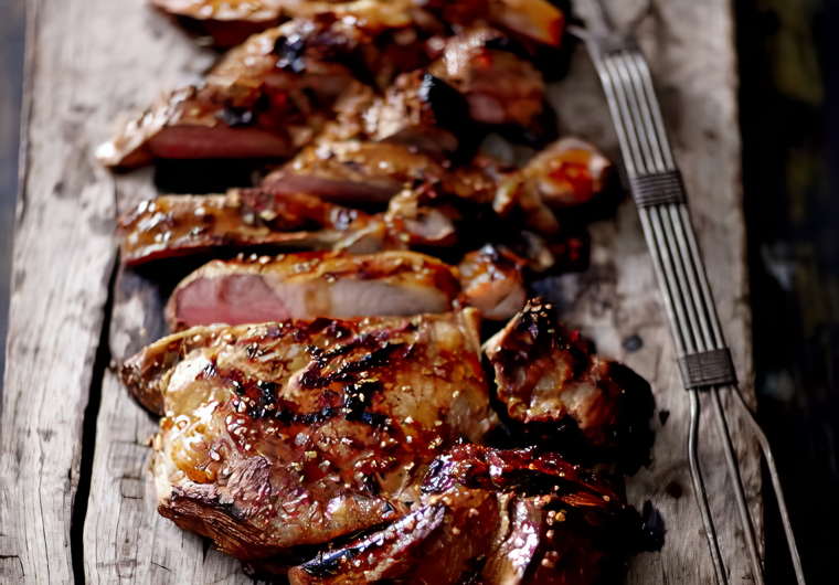 Barbecued Butterflied Leg of Lamb with Asian Flavours
