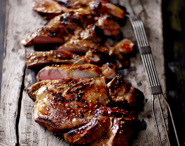 Barbecued Butterflied Leg of Lamb with Asian Flavours