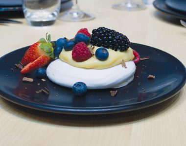 Egg-Free Meringue with White Chocolate Soy Sauce Cream