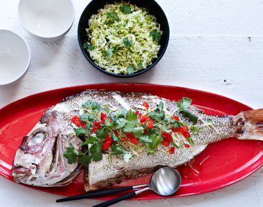 Oven-baked Snapper with Asian Flavours and Chinese Cabbage Salad