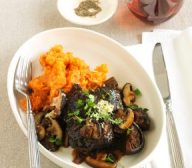 Soy-Braised Beef Cheeks with Sweet Potato Mash