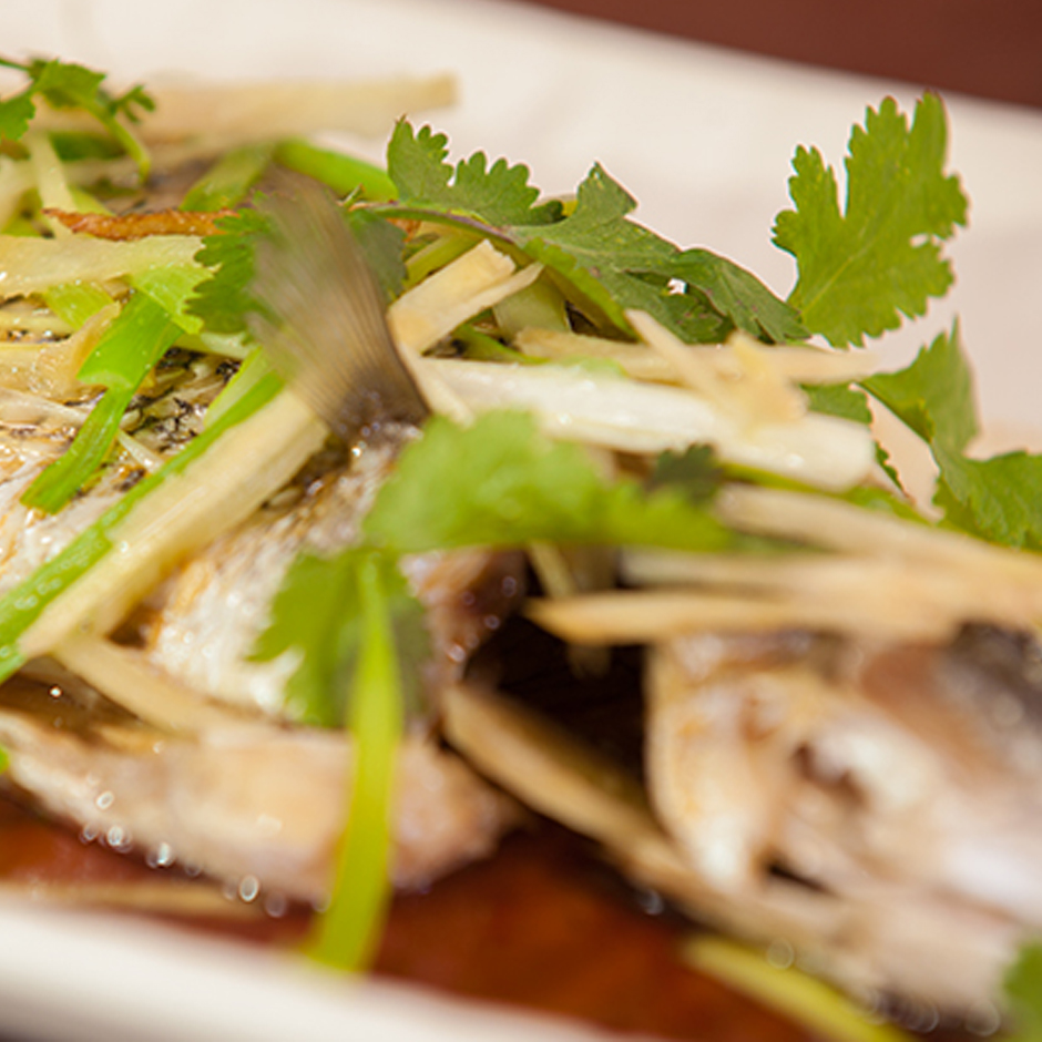 Kikkoman Steamed Baby Barramundi with Ginger and Coriander Soy Kikkoman