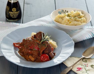 Kiwi Soy-Braised Kangaroo Casserole with Mash Potato