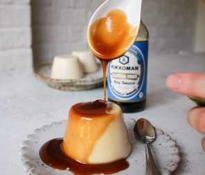 Soy Milk Pudding with Sweet Soy Sauce Glaze
