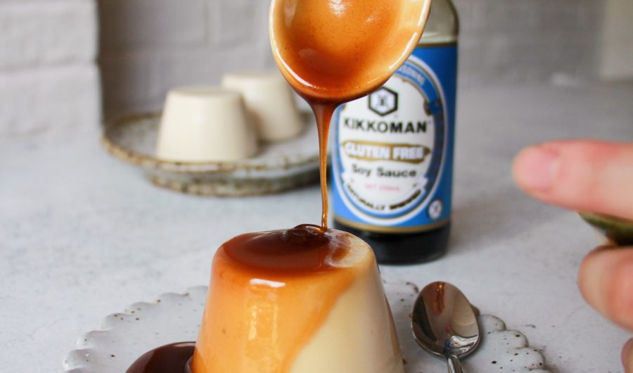 Soy Milk Pudding with Sweet Soy Sauce Glaze