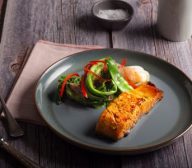Soy Ginger Glazed Salmon with Steamed Green Vegetables