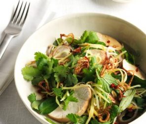 Soy-Poached Chicken & Green Mango Salad