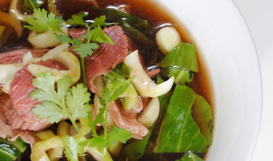 Beef, Bok Choy & Noodle Broth