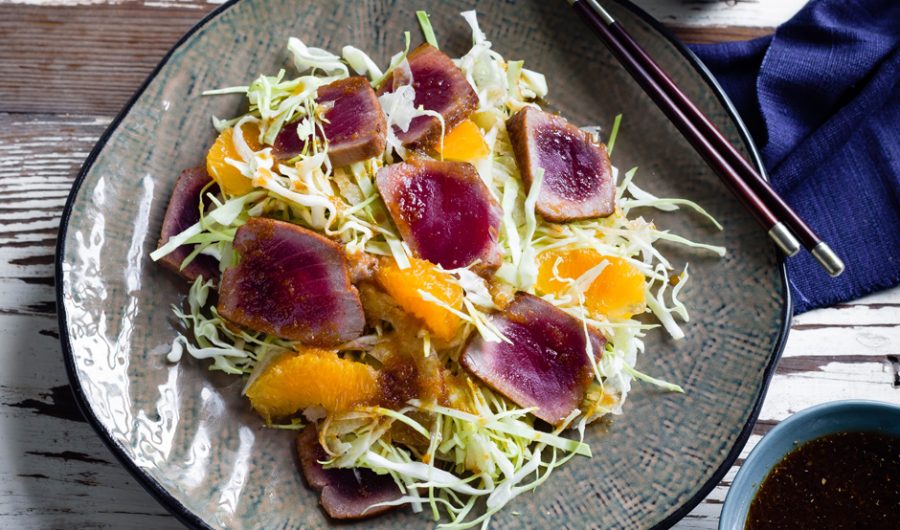 Seared Tuna, Fennel and Orange Salad with Soy Dressing