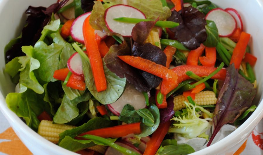 Spring Vegetable Salad with Asian Dressing