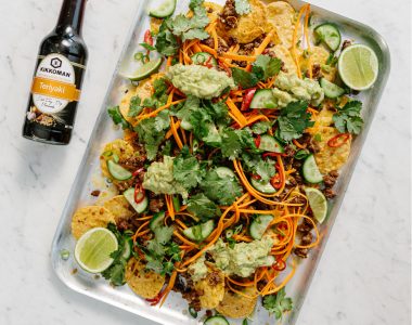 Asian Beef Nachos with Chilli Soy Guacamole