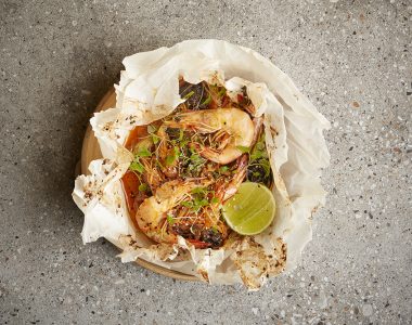 King Prawns with Kimchi Butter & Lime