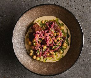 Falafel Gnocchi, Mushroom Tarator with Crumpet Spice