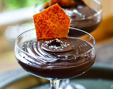 Soy Salted Chocolate Mousse with Soy Sesame Caramel Shards