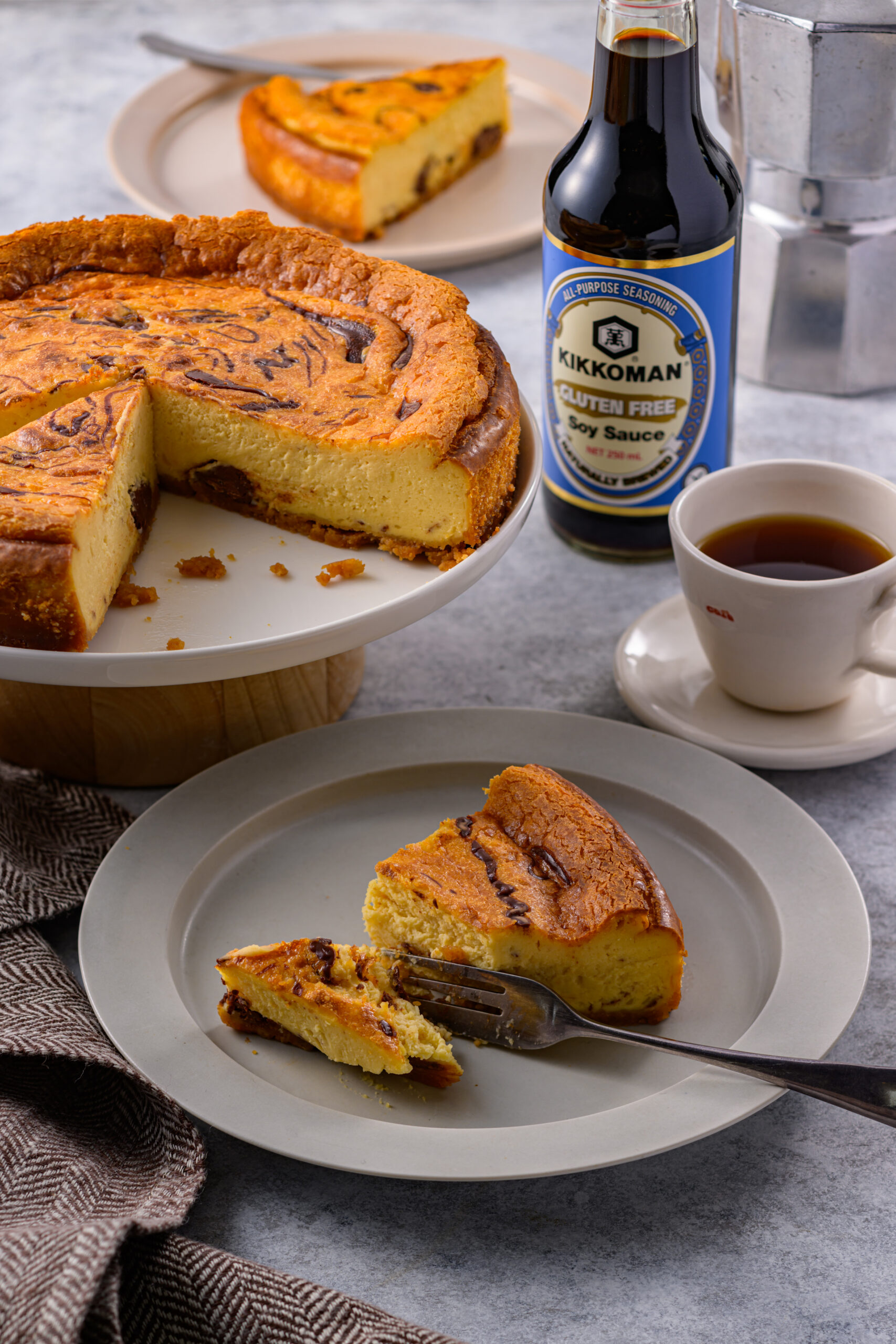 Gluten Free Chocolate Marble Soy Sauce Cheesecake