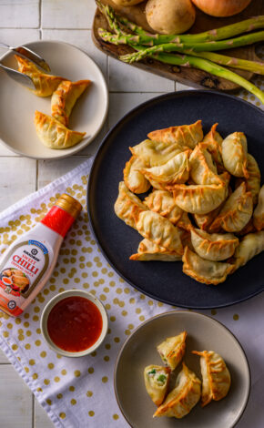 Air Fryer Potato & Asparagus Fried Dumplings