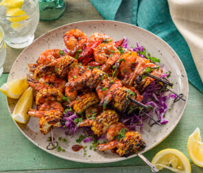 Sweet and Spicy BBQ Prawns Skewers
