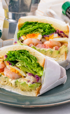 Japanese-style Prawns and Avocado Sandwich