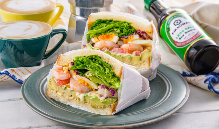 Japanese-style Prawns and Avocado Sandwich