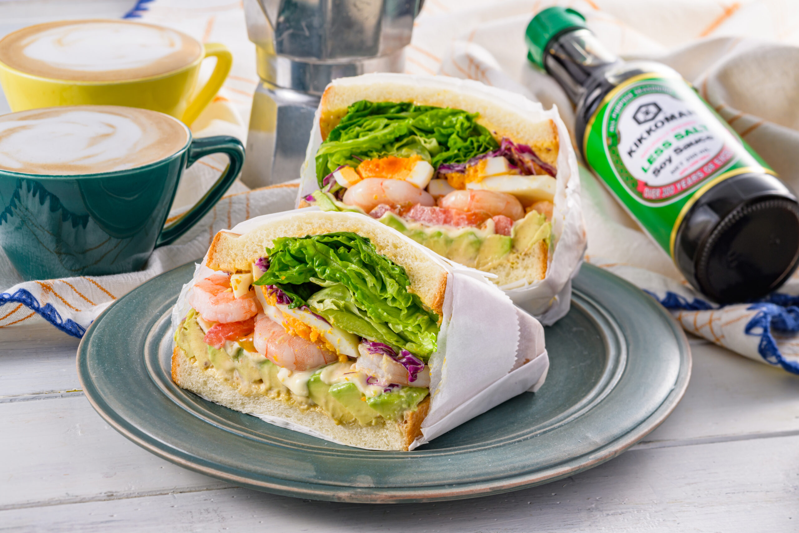 Japanese-style Prawns and Avocado Sandwich