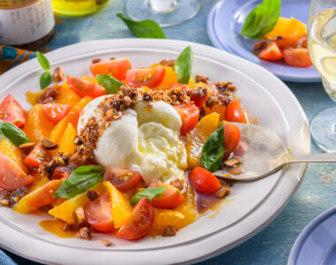 Burrata with Orange and Cherry Tomato Salad