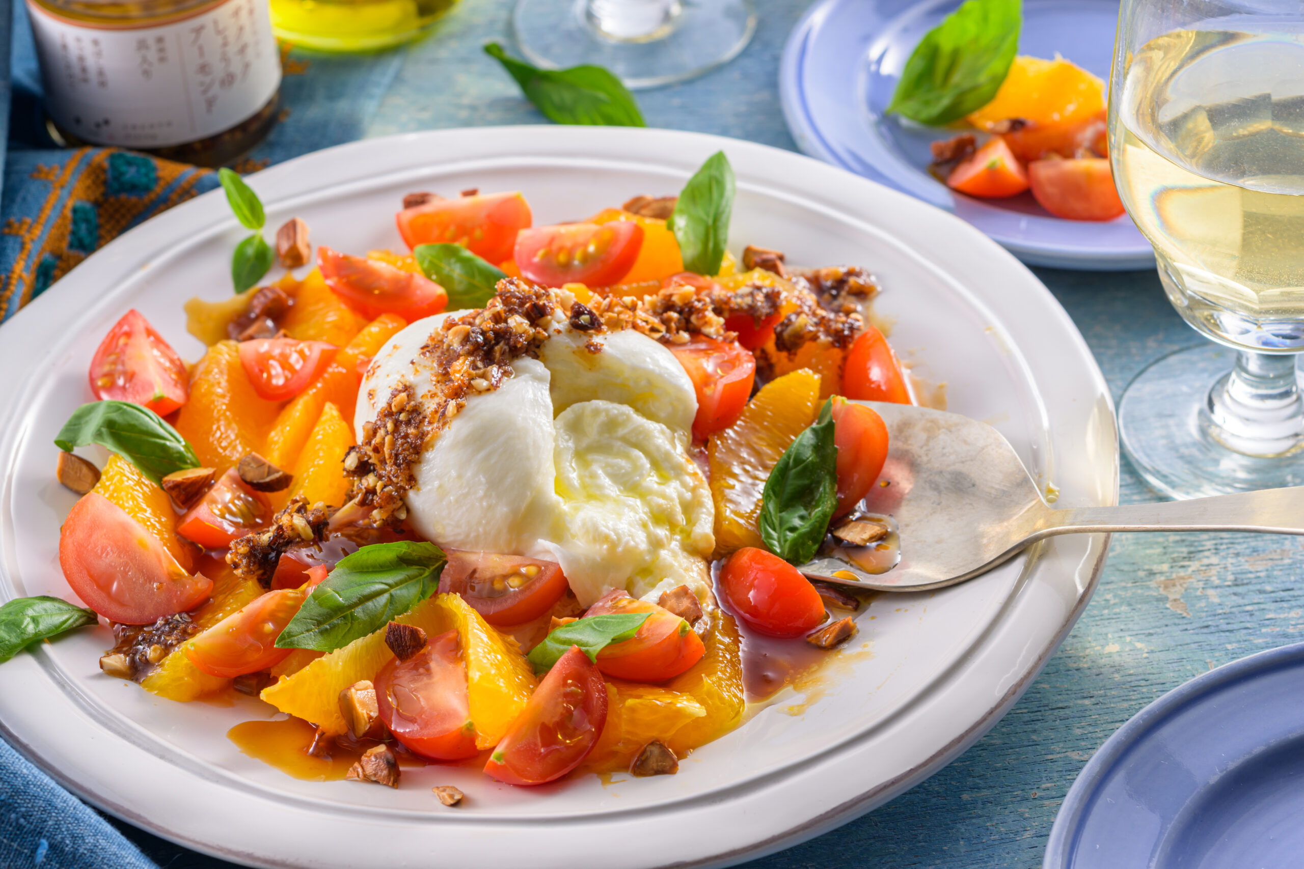 Burrata with Orange and Cherry Tomato Salad