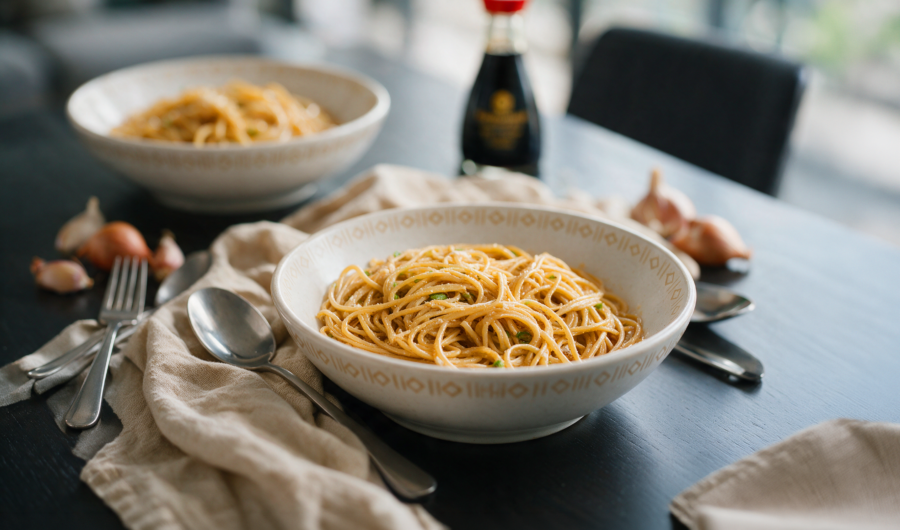 Garlic Soy Spaghetti